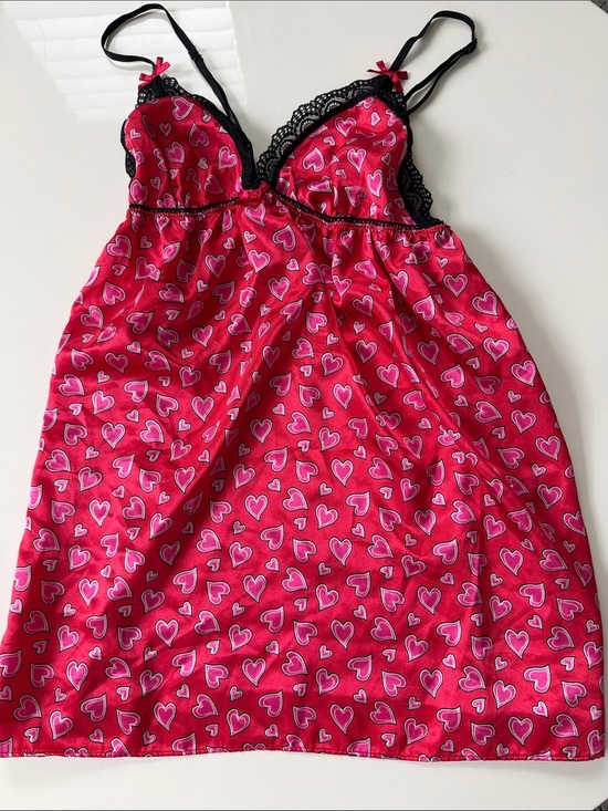 In Bloom By Jonquil Other - Pink Heart-Print Lace Trim Chemise